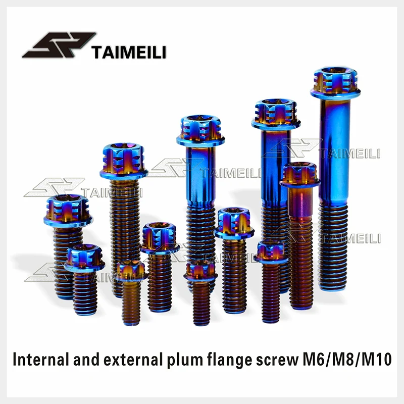 Титановый винт TAIMEILI с фланцевой головкой torx M6M8M10x15/2025/3035/40/55/60/70 мм шаг резьбы винта