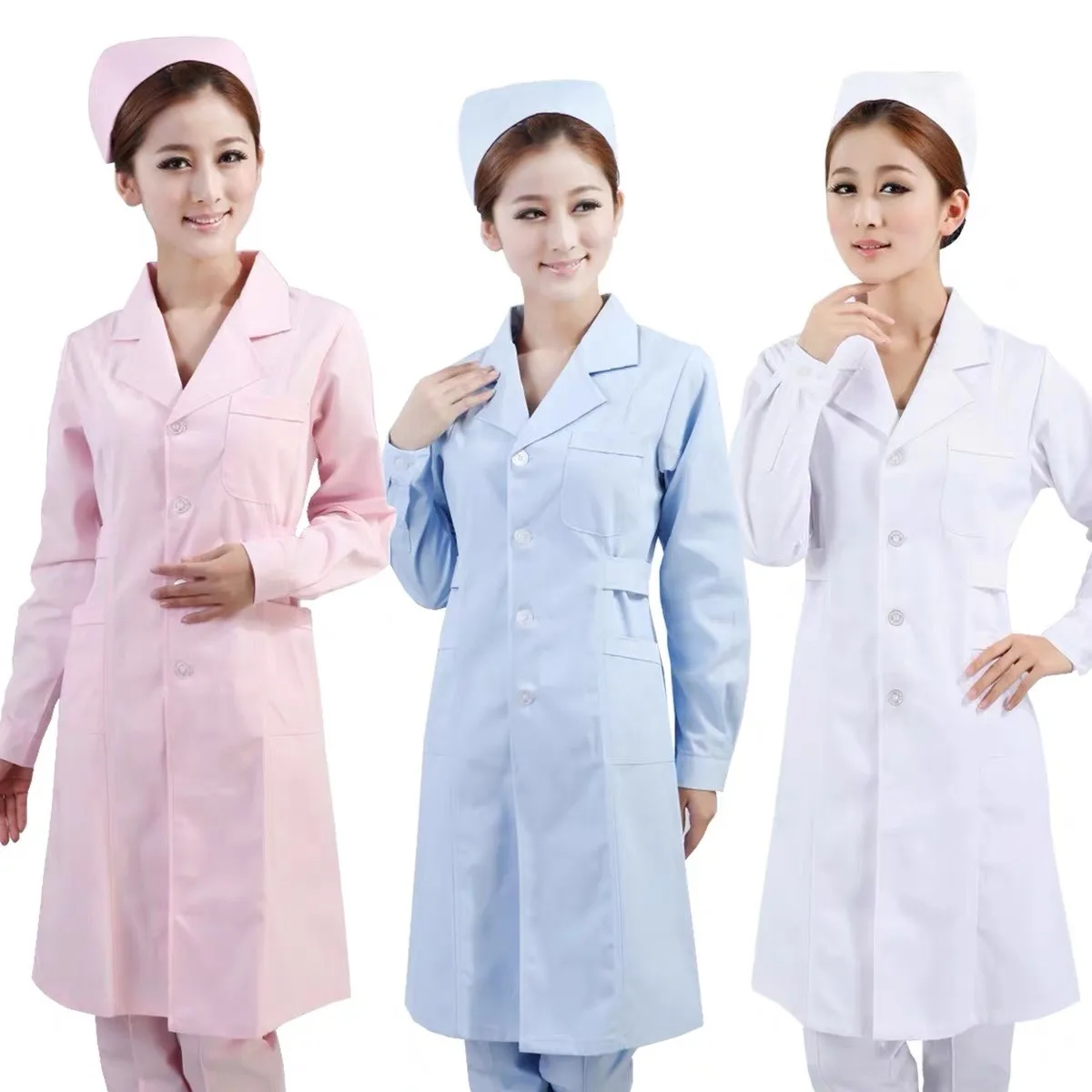 Nurse Uniform Women Clothing Summer Hospital Doctor Clothes Pharmacy Lab Coat Work Wear White Coats Cotton Nursing Scrubs Gown