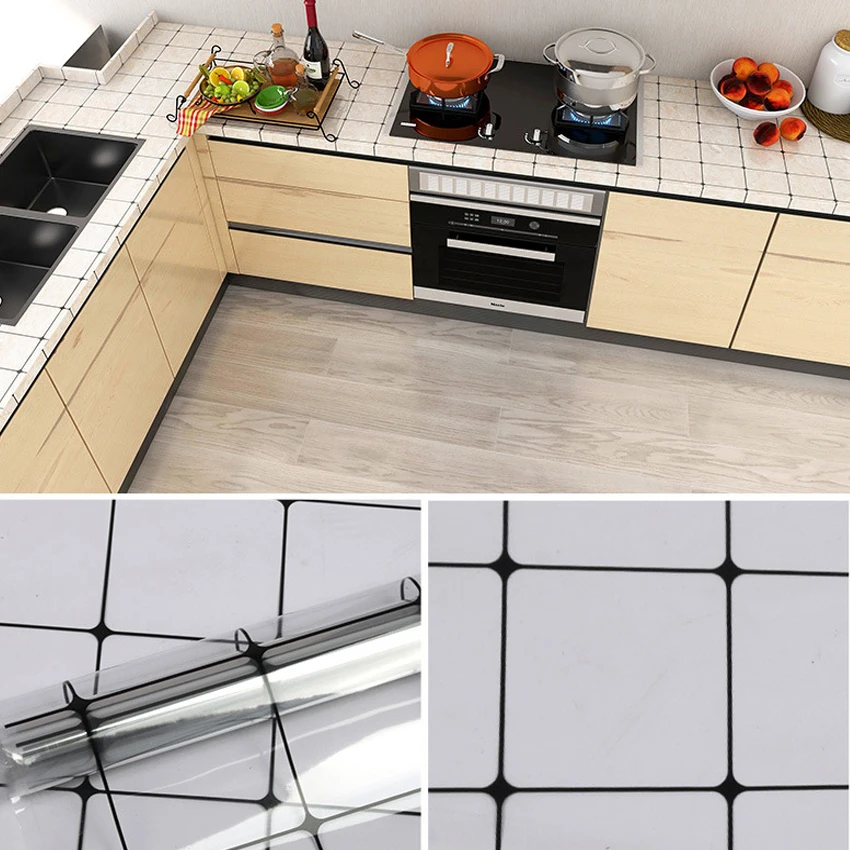 Водонепроницаемая антимолдовая наклейка для кухни прозрачная маслостойкая термостойкая самоклеящаяся обои для ремонта мебели и защиты.