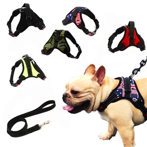 Регулируемый нейлоновый поводок для собак, жилет для больших собак, поводок для больших кошек, Средний Поводок для домашних животных, жилет, ошейник для домашних животных, аксессуары PO057