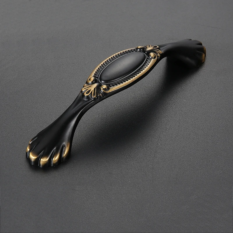 Черная фурнитура для шкафа ручки из твердой латуни кухонного винные кнопки