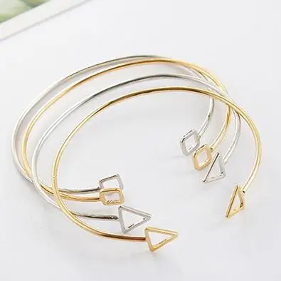 Популярные Модные Простые открытые металлические треугольные квадратные