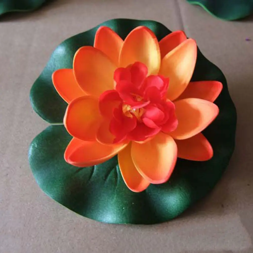 

3Pcs/Lot Floating Lotus Mixed Color Artificial Flower Lifelike Water Lily Micro Landscape for Garden Pond Fake Plants Decor
