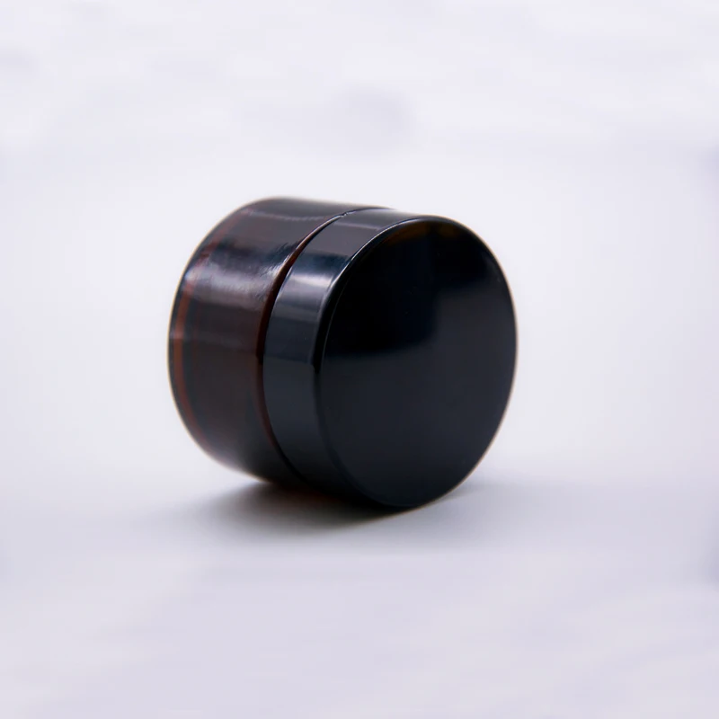 Black cap 20 шт. 5 г/10 г/15 г/20 г/30 г/50 г коричневые пустые стеклянные косметические контейнеры крем для лица горшок для хранения банка круглая бутылка Прозрачный чехол - Цвет: Black cap