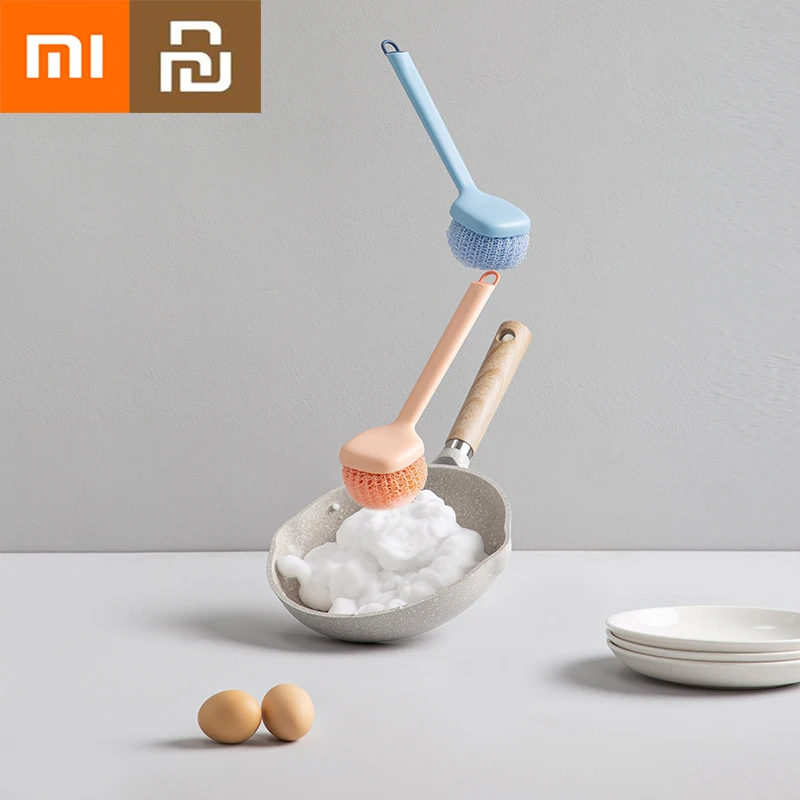 

NEW2022 Xiaomi Youpin Clean Nylon Ball Without Dregs Detachable Long Handle Clean Without Hurting Hands Kitchen Household Pot