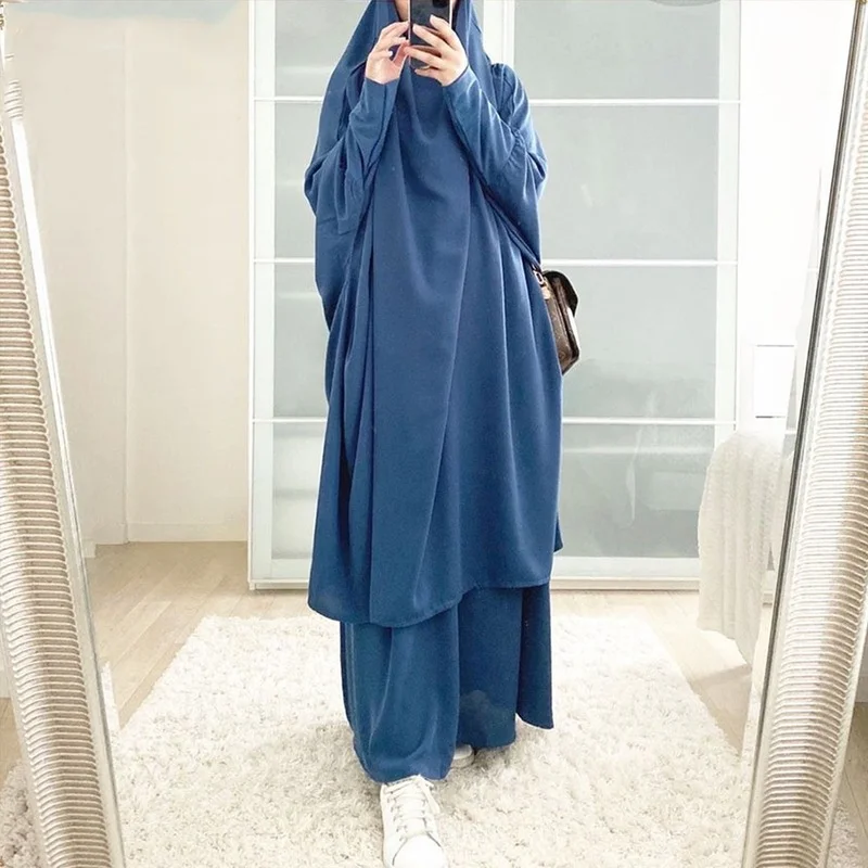 Женское платье, молитвенная одежда, длинное платье цзилбаб, химар, Рамадан, юбка, комплекты, мусульманская одежда Niqab
