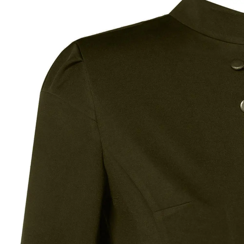 Зимнее теплое пальто Винтаж для женщин пиджак-фрак двубортный костюм S-2XL