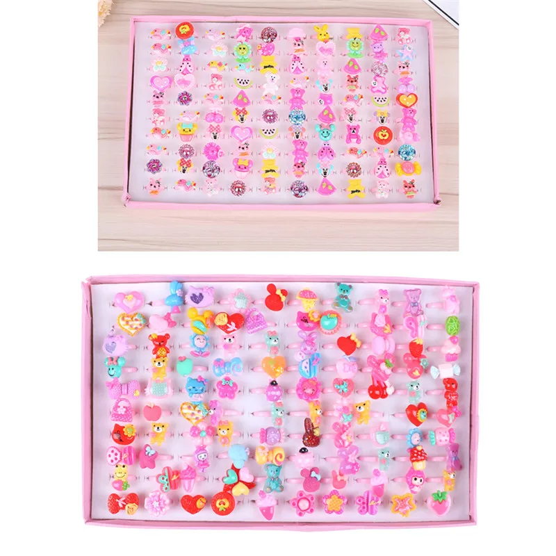 

New 10Pcs Lovely Mixed Lots Cute Cartoon Children/Kids Resin Rings Jewelry Gift