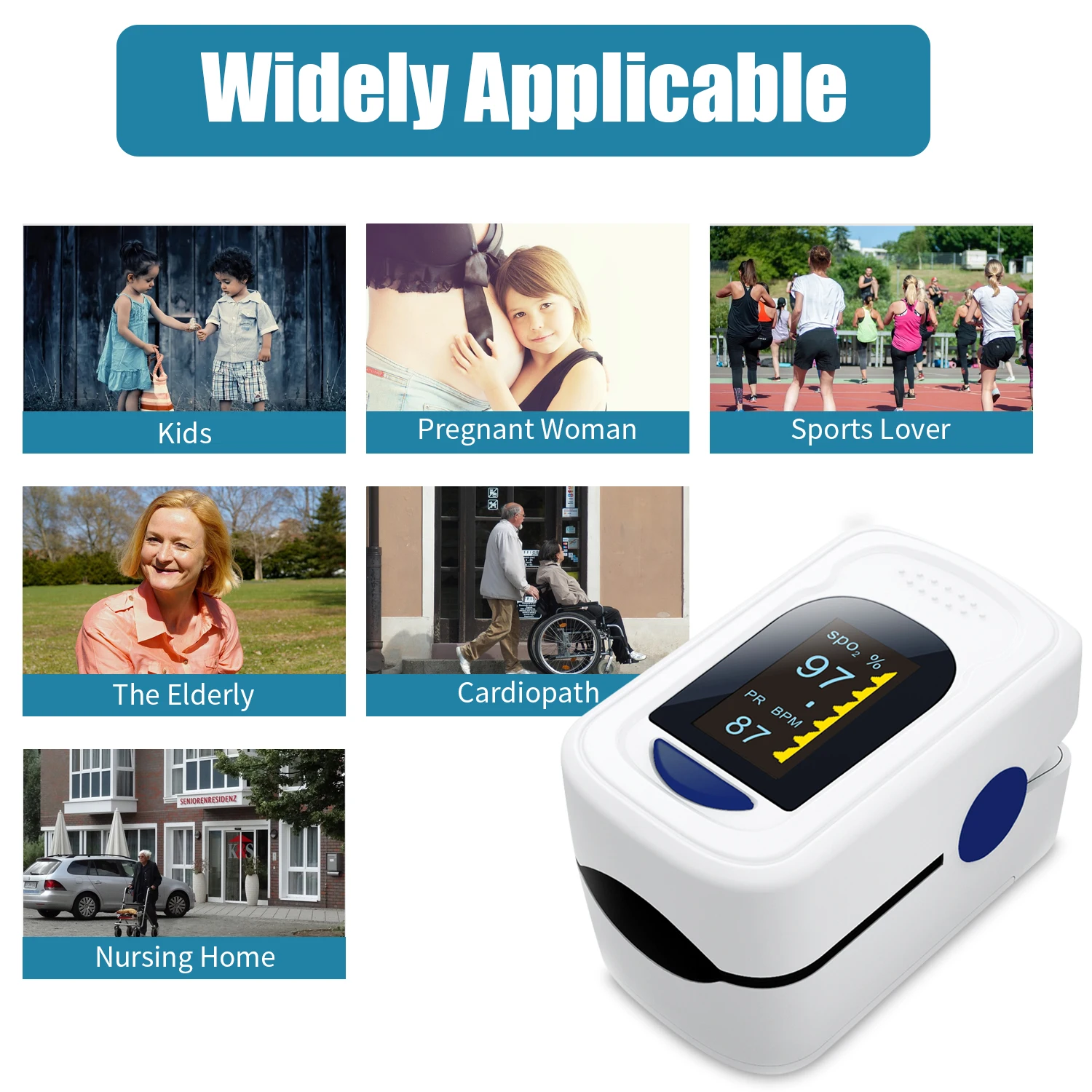 Цифровой Пульсоксиметр на кончик пальца с OLED дисплеем датчик насыщения крови