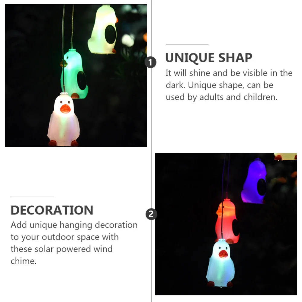 

1Pc Solar Power Lights Penguin Shape Wind Bell Light Garden Lamp Decorative Lamp