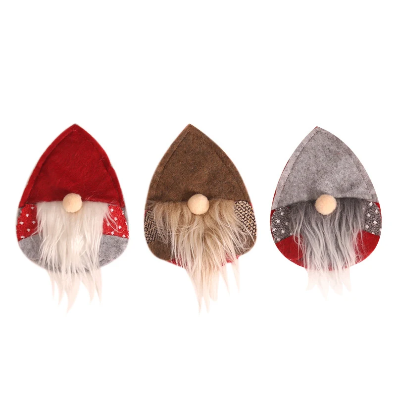 4pcs Cute Cartoon Santa Beard Swedish Gnome Christmas Knife Fork Spoon Bags Covers Hotel Home Kitchen Party Dinner Table Decor | Дом и сад