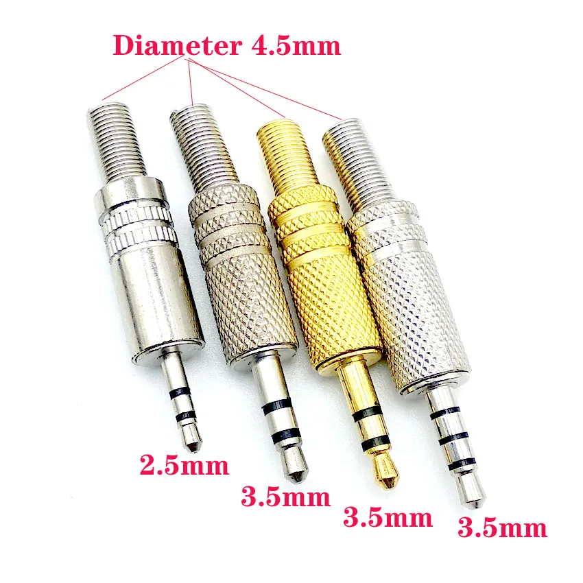 

5pcs/lot Replacement 2.5 3.5mm 3 Pole Male Repair Headphones Audio Jack Plug Connector Soldering For Most Earphone Jack Adapter