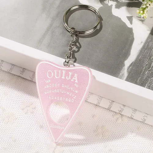 1 шт. цепочка для ключей для сумки Ouija Planchette амулеты градиентная смола доска брелок для женщин - Цвет: glitter pink