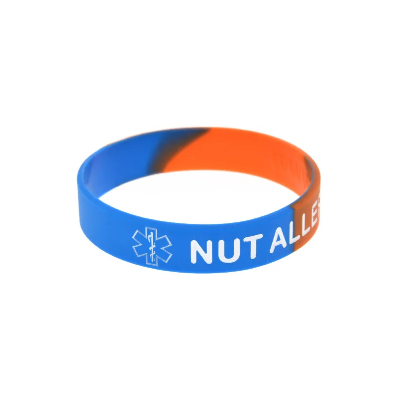 1 ПК гайка аллергический силиконовый резиновый браслет подсекционный цвет
