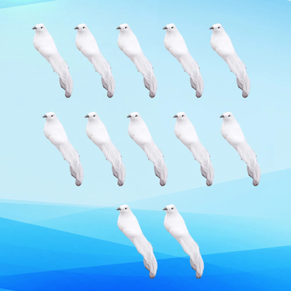 

12pcs Simulated Bird Decor Pretty Artificial Feather Bird Ornament DIY Crafts Funny Fake Bird Adornment for Home Garden