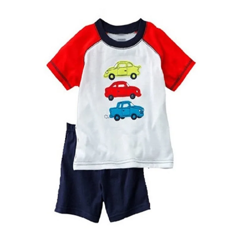 Kids Clothing Set Baby Cartoon Cars Pajamas Boys Girls Shorts Tees Nightclothes Sleepwear Toddler Pyjamas Sleepsuit Children | Детская