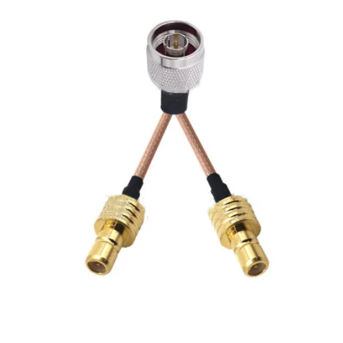 

N Male to 2 SMB Male Connector RF Pigtail Y Extension Jumper Cable RG316