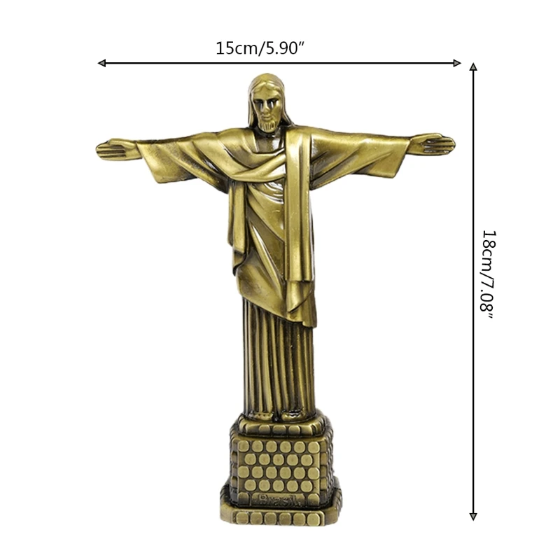 

Retro Alloy Jesus Model Figurine Art Sculpture Religious Catholic Collection Ornaments Home Tabletop Decor