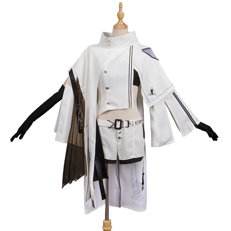 

Anime Arknights Platinum Battle Suit Party Outfit+ear+tails Cosplay Costume Women Halloween Carnival Free Shipping 2020 New