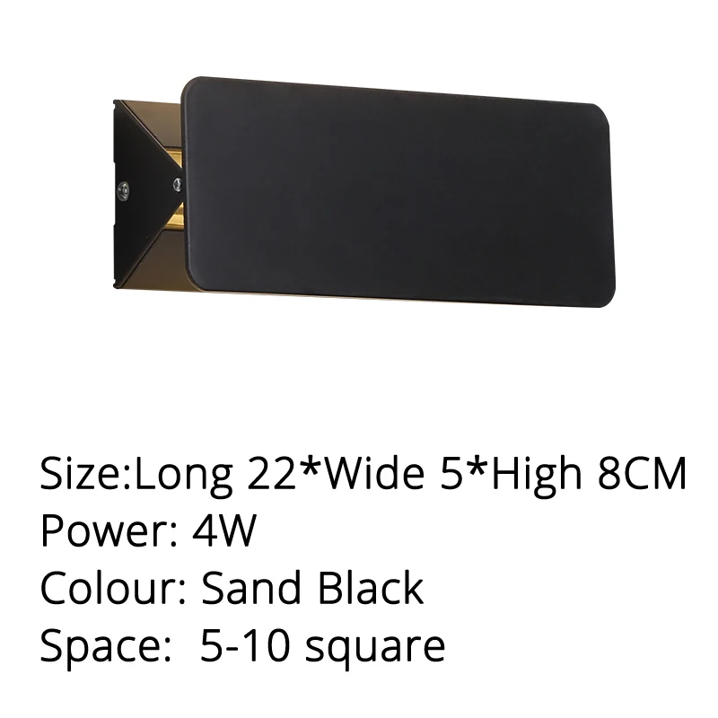 22X5X8CM 4W Современный настенный светильник для гостиной, телевизора, шкафа, коридора, прохода, светодиодные прикроватные лампы для спальни - Цвет абажура: 22X5X8CM 4W