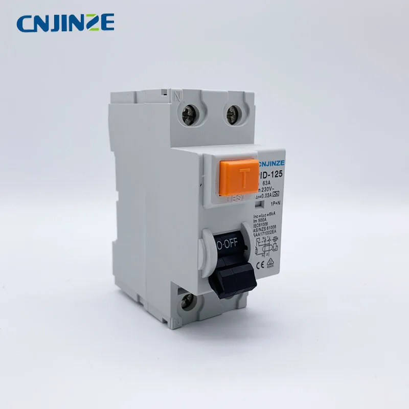 63A RCBO LE 1P+ N 230V~ 50 HZ/60 HZ Выключатель остаточного тока с защитой от перегрузки по току и утечки черная ручка