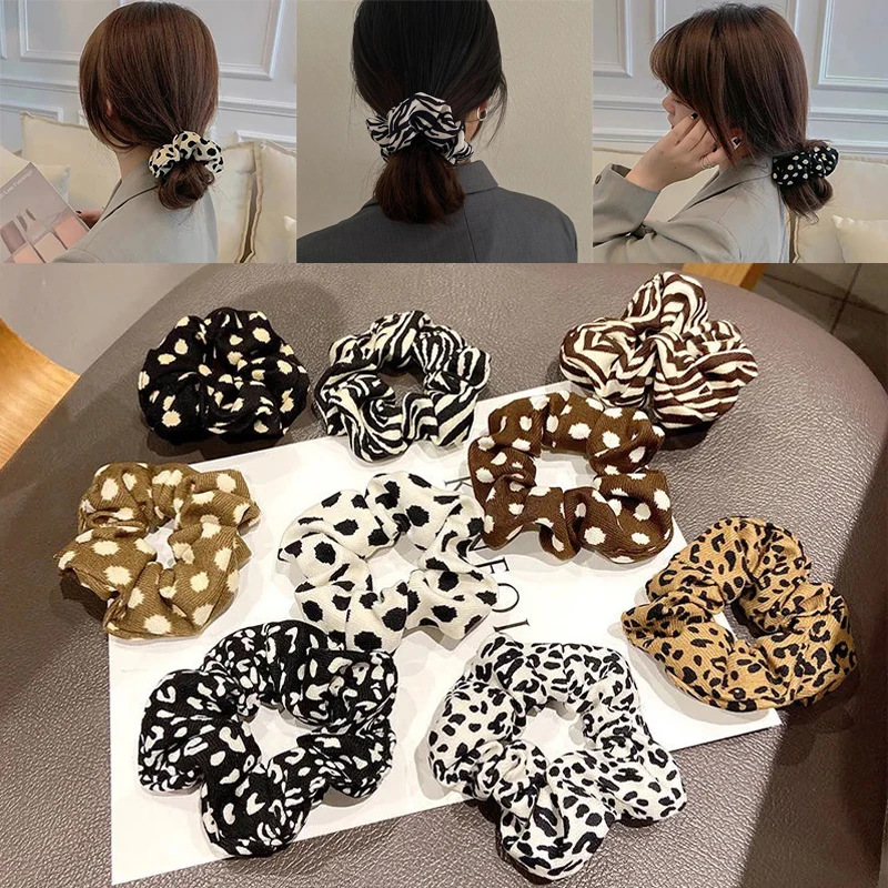 В винтажном стиле с леопардовым принтом узоров резинка для волос женщин и