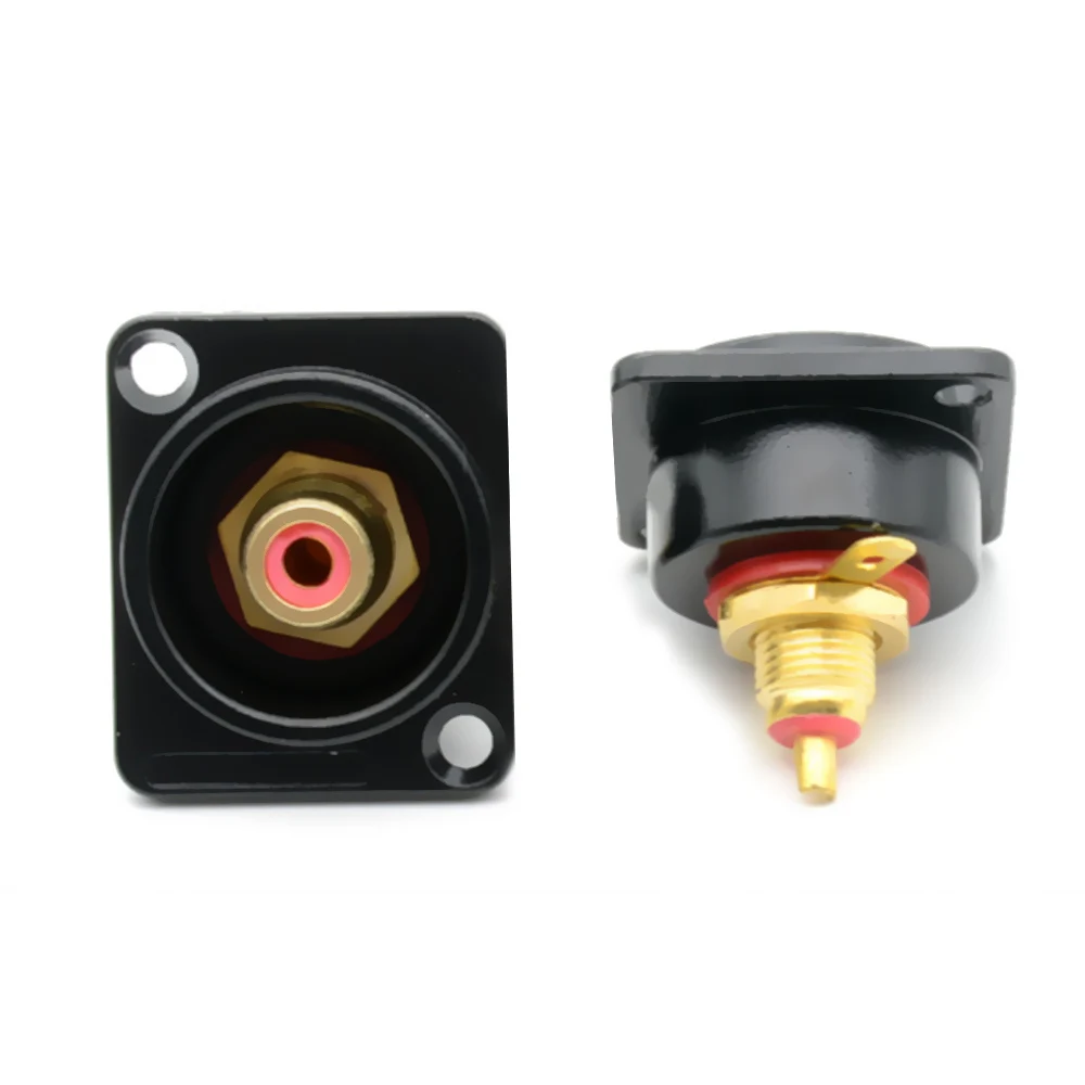 Гнездовой разъем шасси с креплением на панели типа RCA D черный гнездовой