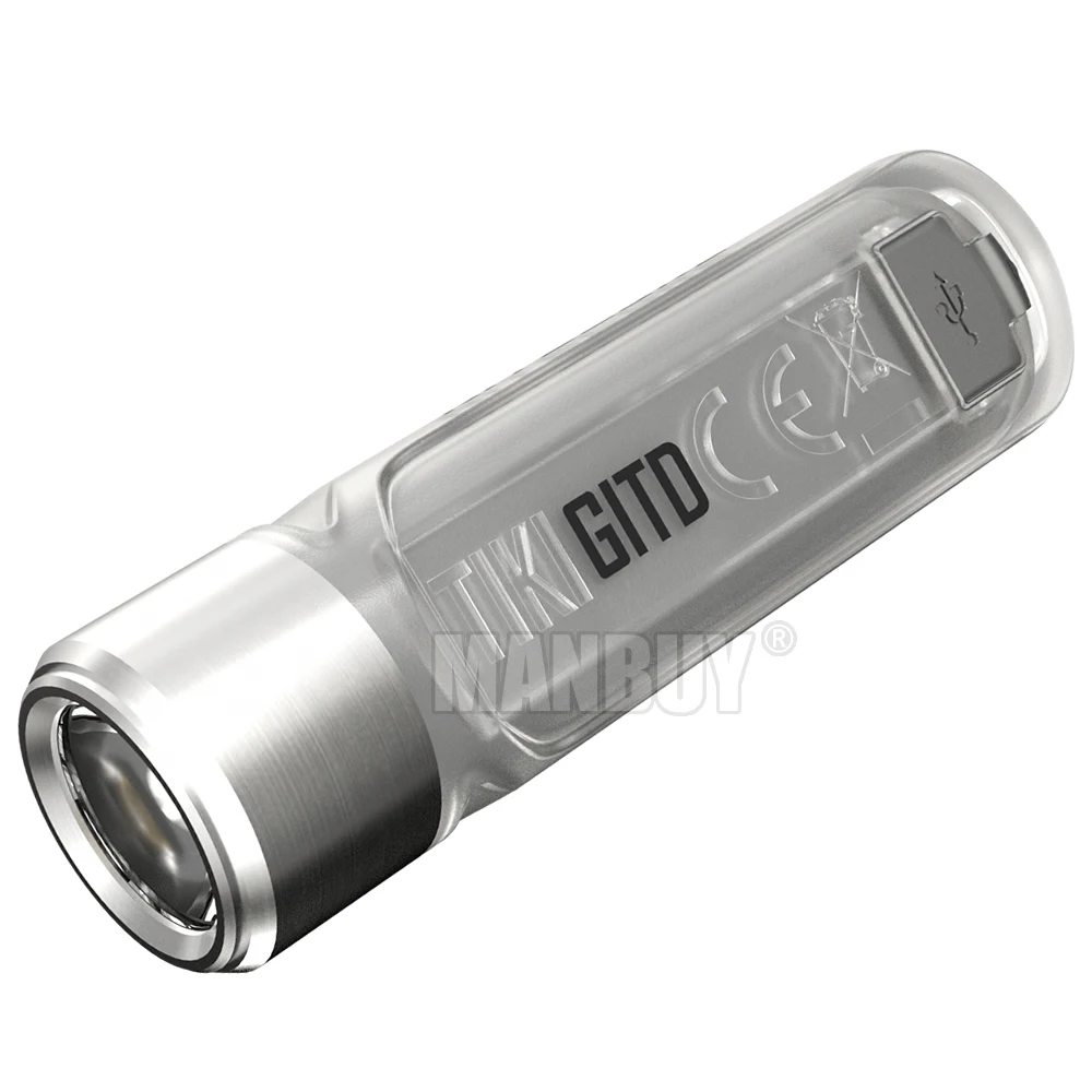 NITECORE бамбуковые GITD синий мини футуристический брелок лампа светится в темноте