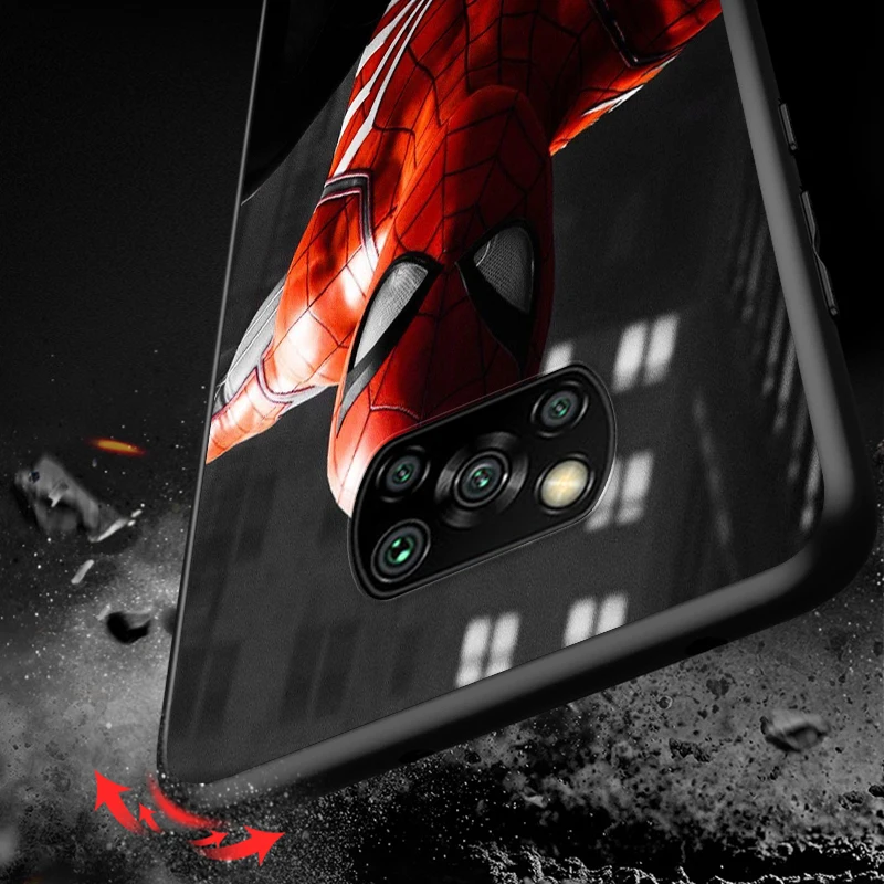 

Hot Art Marvel SpiderMan For Xiaomi Poco X3 NFC M3 M2 X2 F3 F2 Pro C3 F1 Mi Play Mix 3 A2 A1 6X 5X Black Phone Case Cover