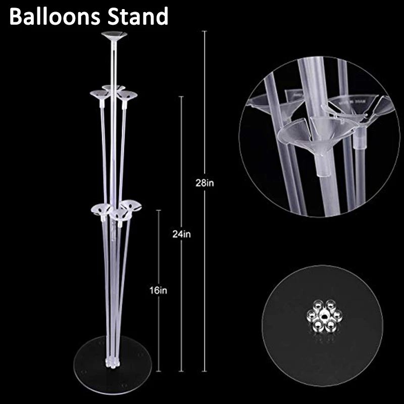 Balloon Stand Синие серебряные латексные фольгированные воздушные шары в форме сердца с днем рождения, украшения для детской вечеринки, баллон гелия, товары для маленьких мальчиков 1, 2, 3, 4, 5, 6 лет - Цвет: Balloon Stand