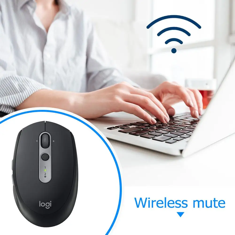 Бесшумная Беспроводная Bluetooth Мышь Logitech M590 оптическая мышь Двухрежимная нано