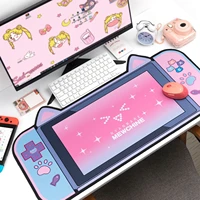 cute cat ears big mouse pad anime pc gamer xxl yuanshen impact table pad notebook gamer girl one piece wholesale table pad 40x80