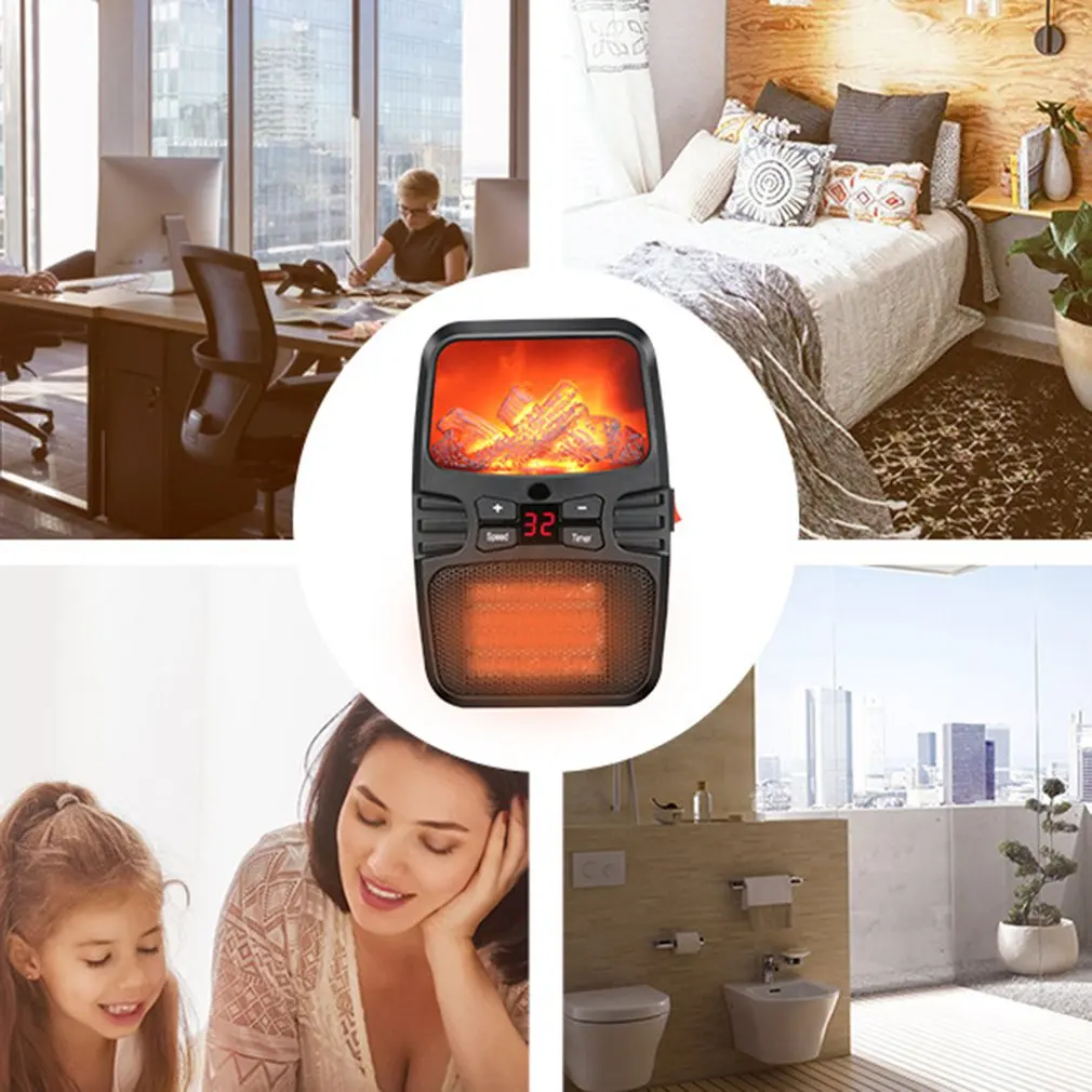 Мини 3D имитация пламени электрический обогреватель быстрое горячее портативное