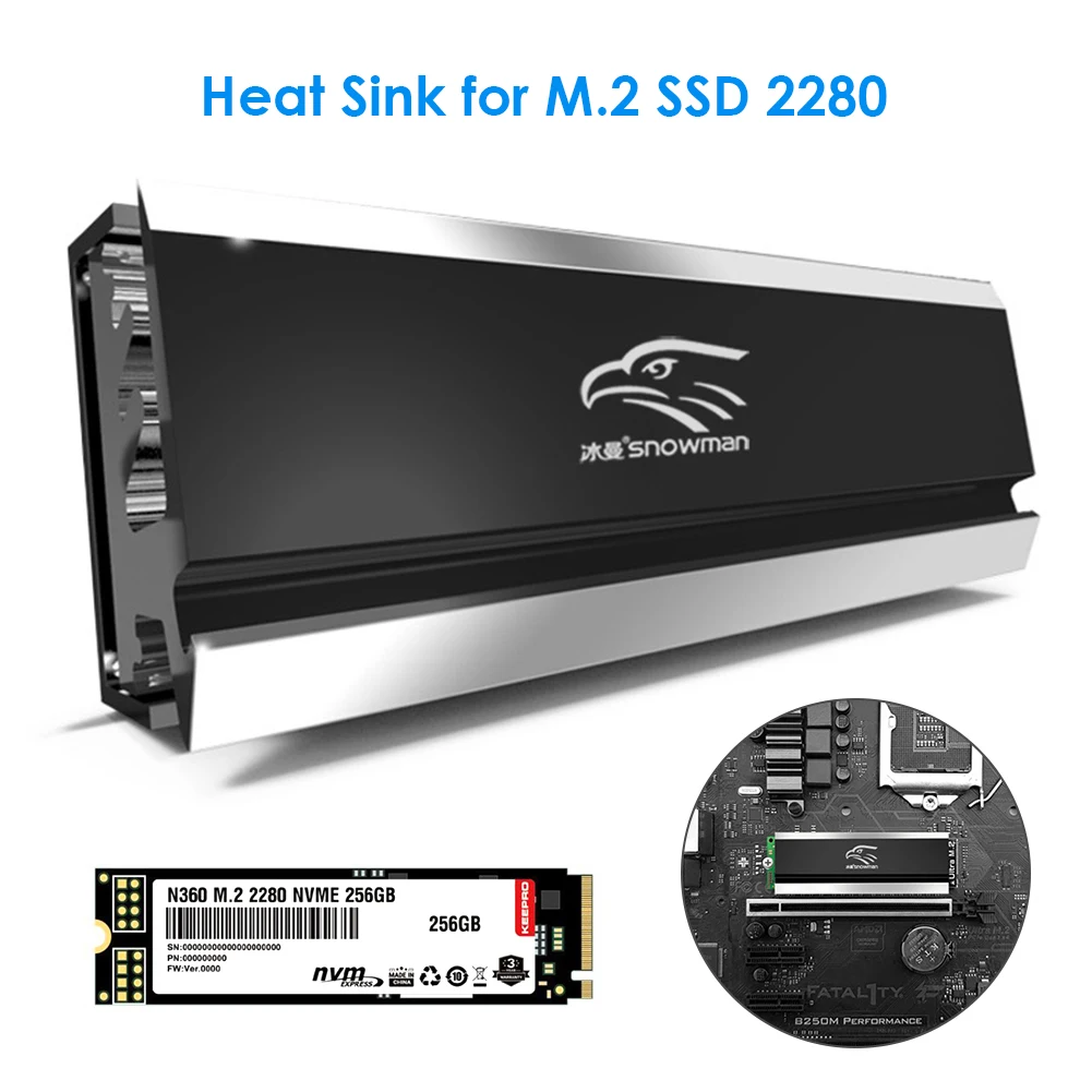 

M.2 SSD Heatsink Cooler 2280 Solid State Hard Disk Radiator M2 NGFF PCI-E NVME Aluminum Double-sided Cooling Thermal Pad
