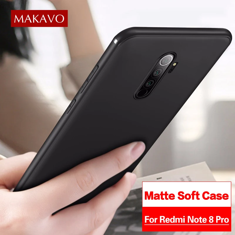 MAKAVO чехол для Xiaomi Redmi Note 8 Pro мягкий силиконовый матовый с полной защитой чехлы