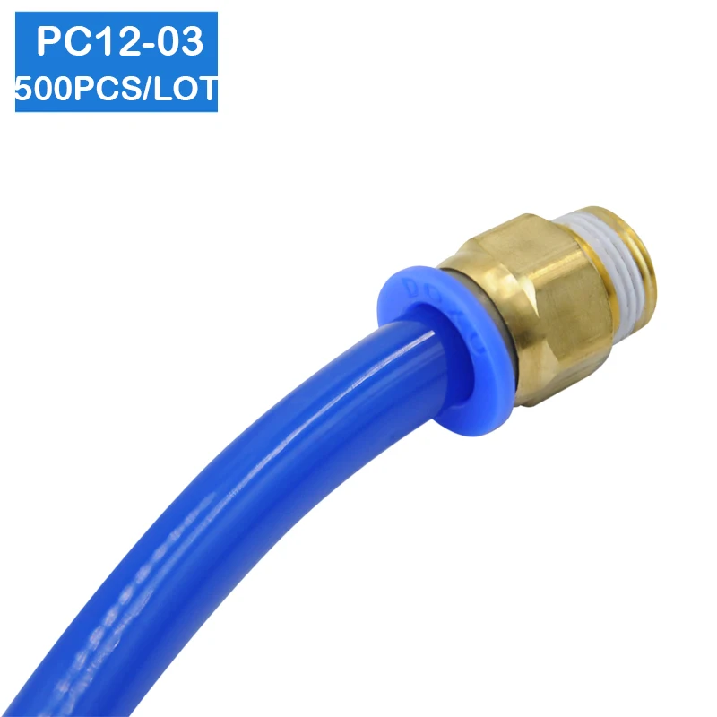 

Free shipping 500pcs a lot BSPT PC12-03, 12mm to 3/8' Pneumatic Connectors male straight one-touch fittings