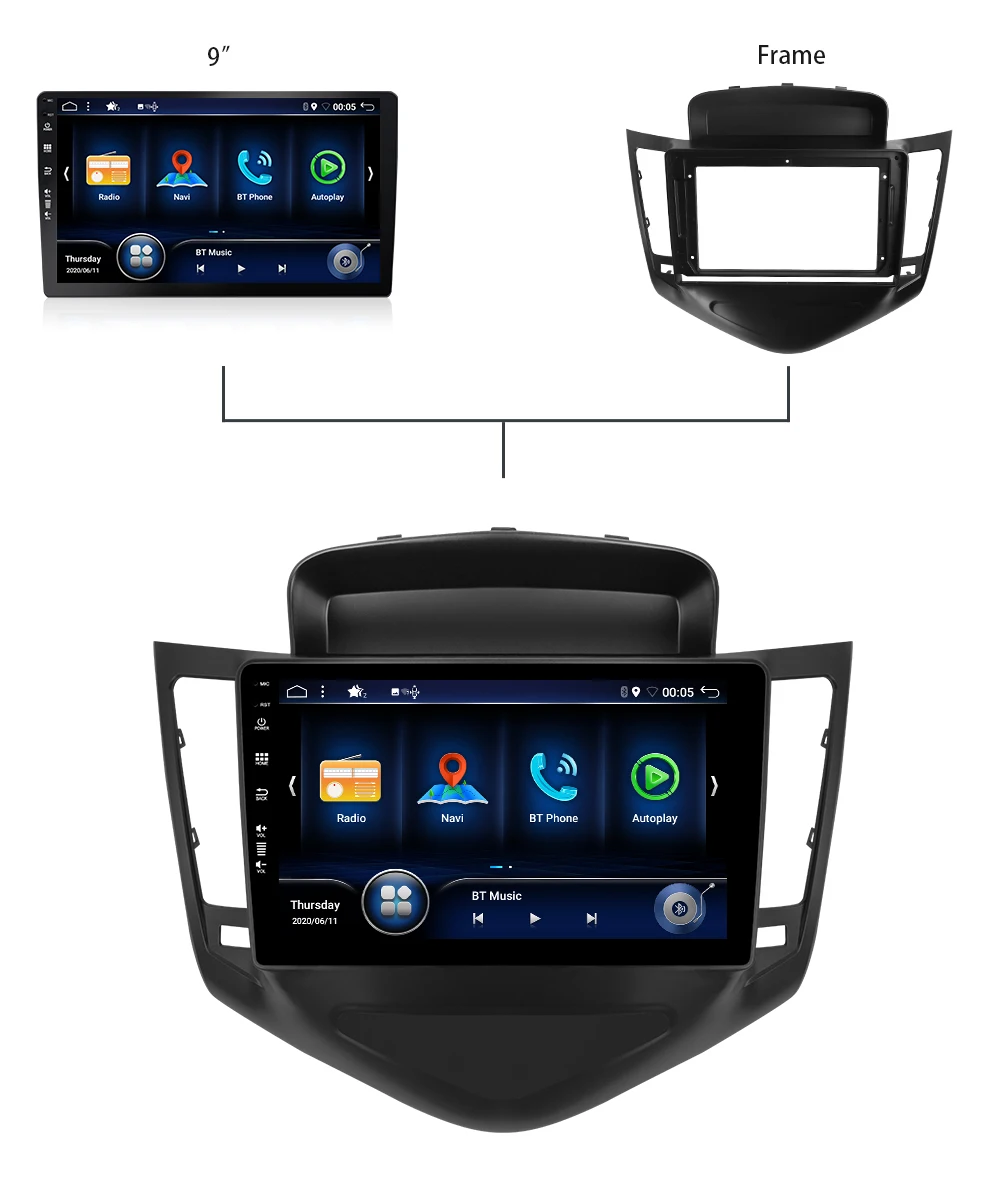 Автомагнитола 2 Din Android 10 0 мультимедийный видеоплеер 4 Гб + 64 ГБ памяти для Chevrolet Cruze