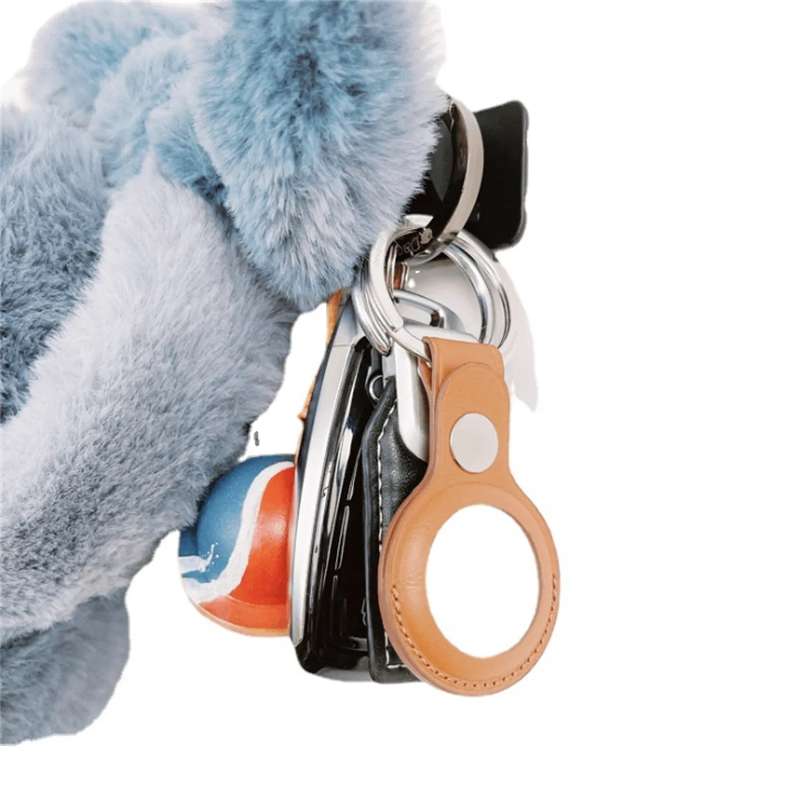 

For Apple Airtags case Leather Protective Sleeve Locator Tracker Anti-lost Device Keychain Protective Sleeve Airtags Accessories