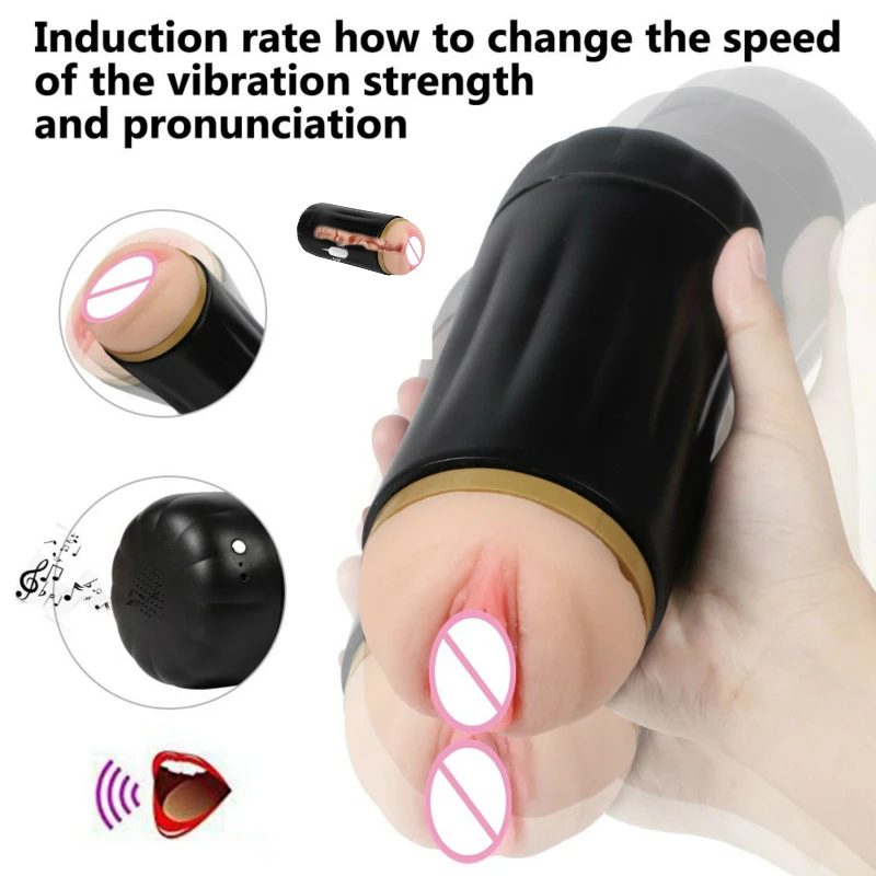 Male Sex Toys Masturbators Sounds and Vibrates Artificial Vagina Masturbation Cup Real Pussy Stimulate Massager | Красота и здоровье