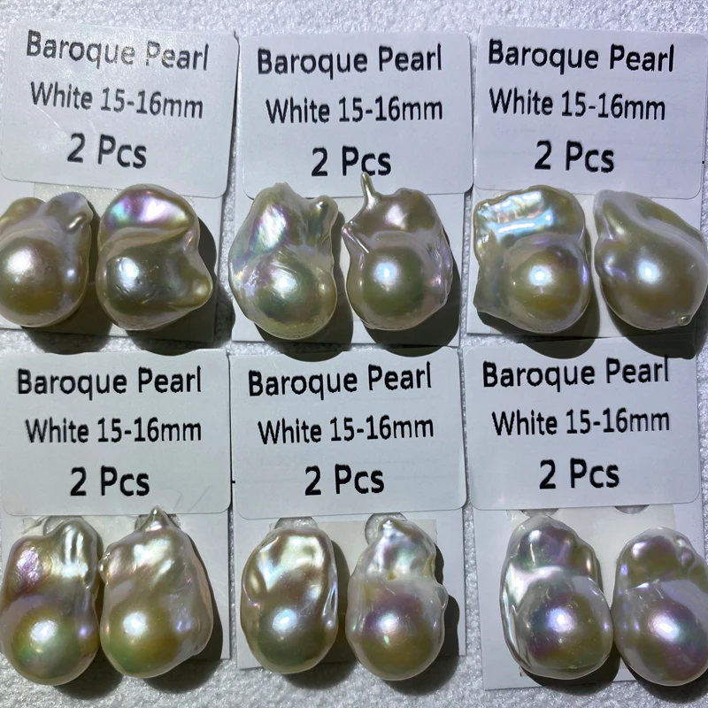 

Natural Baroque Pearl White Pink Purple Color High Luster Irregular Baroque Pearls 3A Freshwater Pearl Wholesale Price