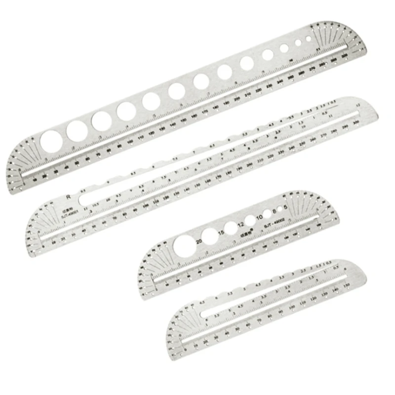 

Circle Radius Arc Master Stencil Circle Geometric Drawing Stainless Rulers Measuring Template Stencil Ruler for Offic Retailsale