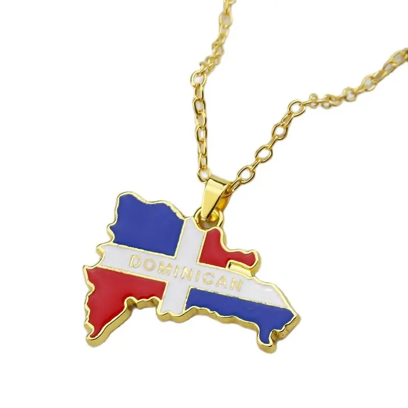 Ожерелье с подвеской в виде карты Доминиканской Республики необычная подвеска