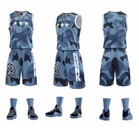 camouflage mens basketball jersey suits blank women basketball shirt shorts clothes breathable pockets basketball uniform print