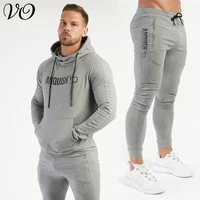 jogger spring and autumn new sports mens suit cotton fashion pullover hoodie mens trousers sportswear fitness sweatpants