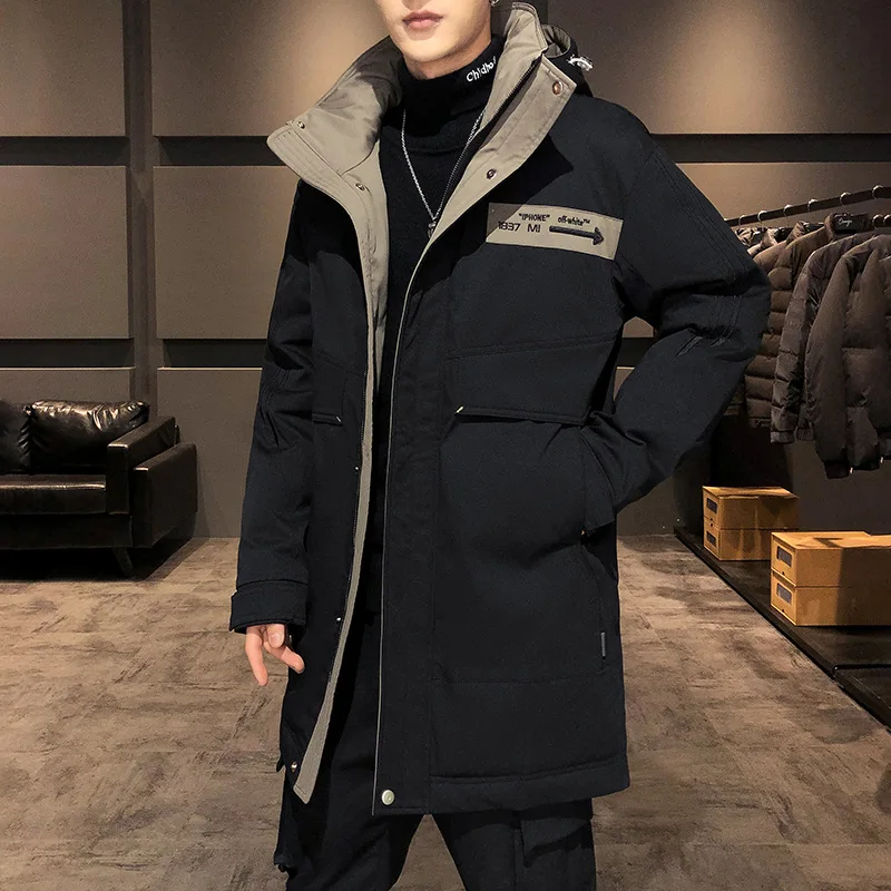 

Новинка 2021, пуховик средней длины для осени и зимы, Мужская Утепленная теплая и красивая модная брендовая куртка для преодоления пирогов