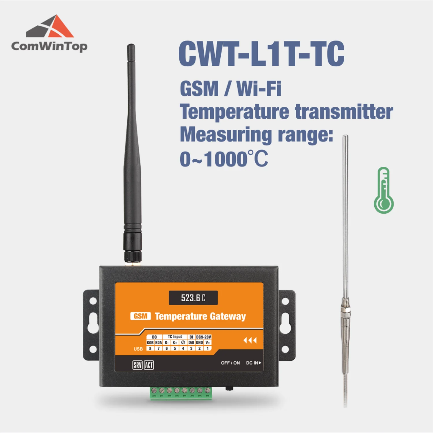 CWT-L1T-TC беспроводной Gsm 3g 4g Wifi Type-K термопара датчик температуры сигнальный