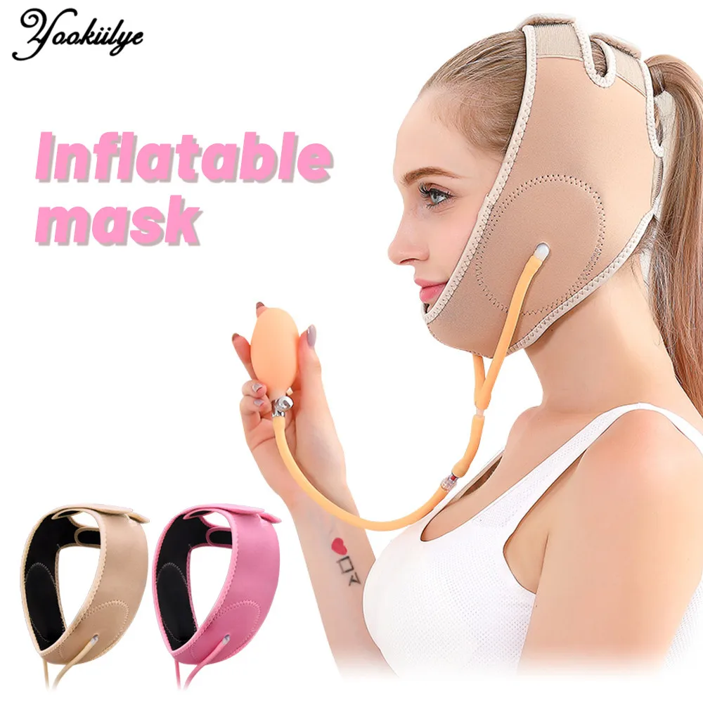 

Face-lifting Mask V Line Firming Strap Inflatable Face-lifting Belt Remove Nasolabial Lines Double Chin Face Slimming Bandage