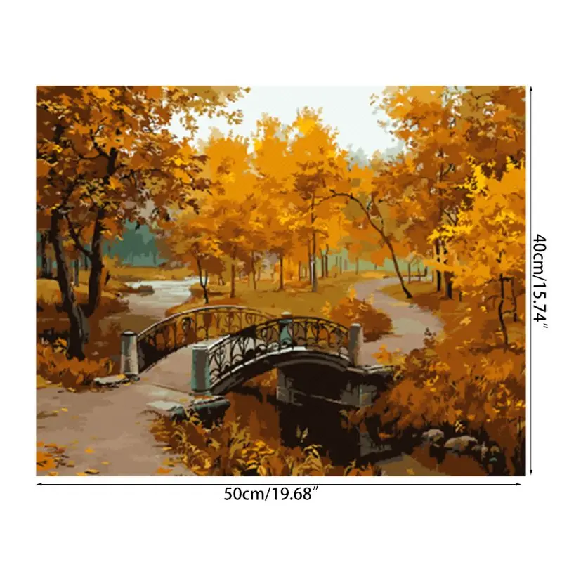 

Paint For Adults and Kids DIY Oil Painting Kits Pre-Printed Canvas Late Autumn 203C