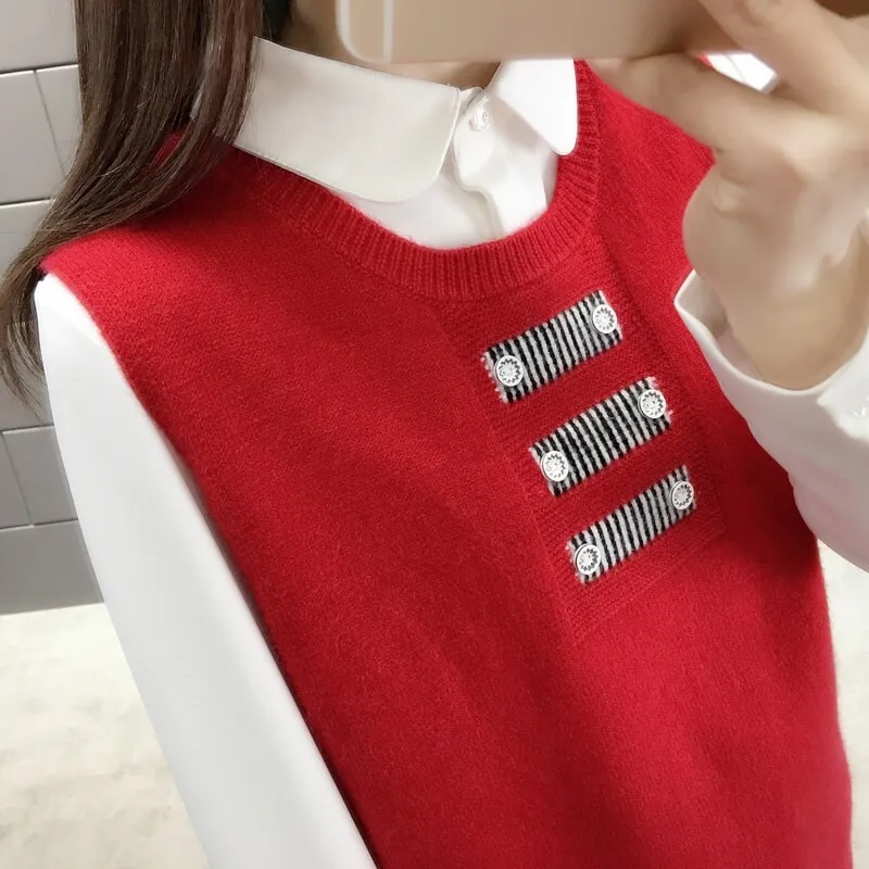 Новинка весна-осень женский жилет пуловер Женская куртка без рукавов короткий