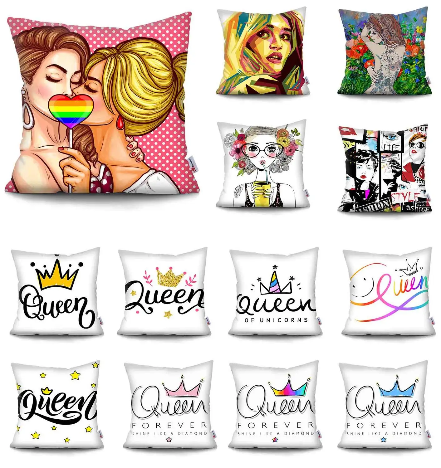 

Nordic Fashion girl cushion cover Simple Queen crown pillowcase For Sofa Polyester Pillowcover Home Decoration Pillowcase Hot